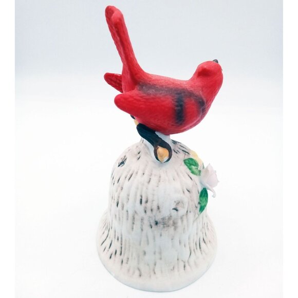 Bell Cardinal Porcelain Bird Figurine Perched Flowers Vintage 5" Vintage Walmart - Picture 10 of 15